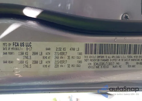 2018 Jeep Compass Trailhawk 4X4 из США, поврежденный, VIN 3C4NJDDB5JT130317